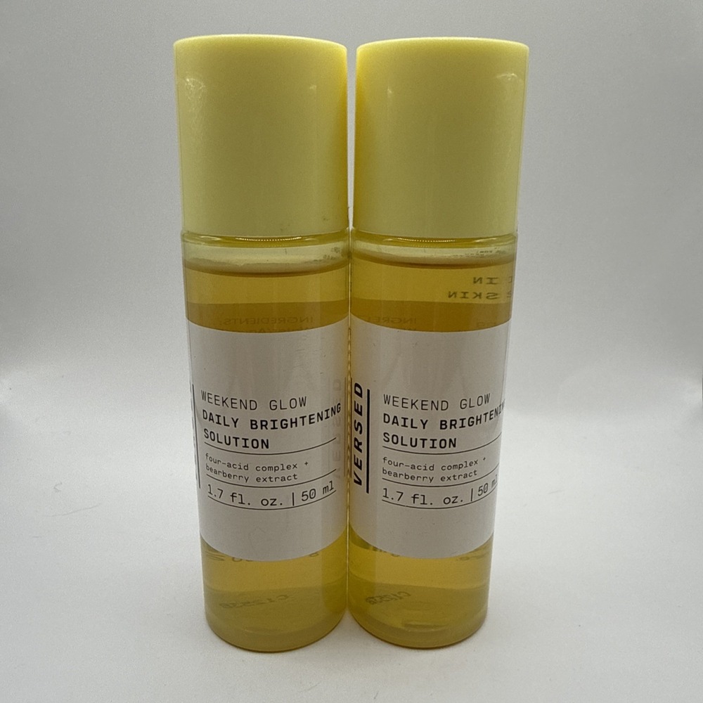 TWO- Versed Weekend Glow Daily Brightening Solution Mini - 1.7 fl oz NEW Sealed